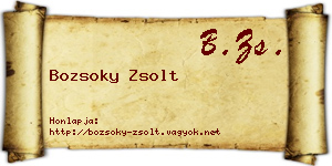 Bozsoky Zsolt névjegykártya